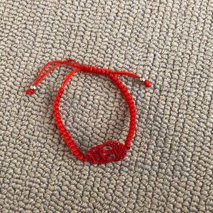 Adjustable red skull necklace